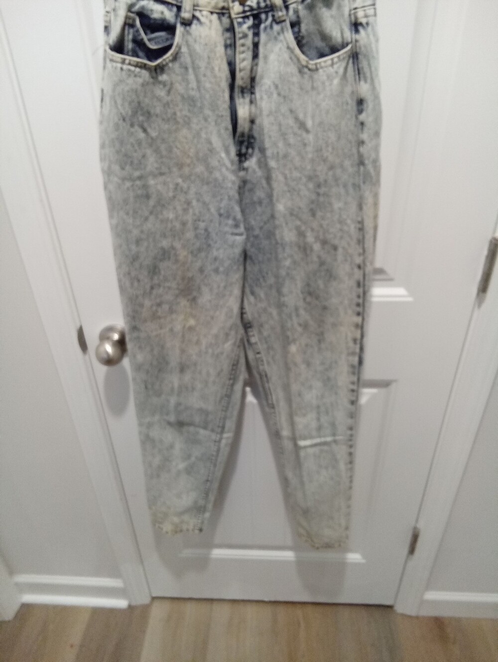 Vintage 80's Giorgio Fiorlini Sz 12 Acid Wash Bow Ankle Zip Mom Jeans 27x28 - Picture 2 of 16